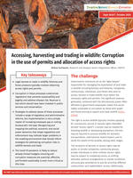 Accessing, harvesting and trading in wildlife: Corruption in the use of permits and allocation of access rights Brochure
