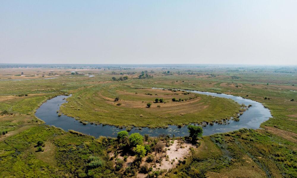 Aerial photo of river horseshoe bend