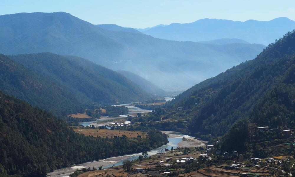 Aerial shot of Bhutan or Nepal