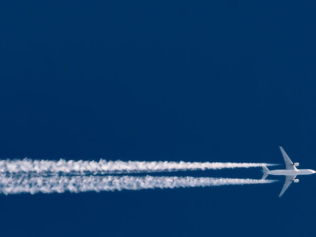 Airplane and contrails