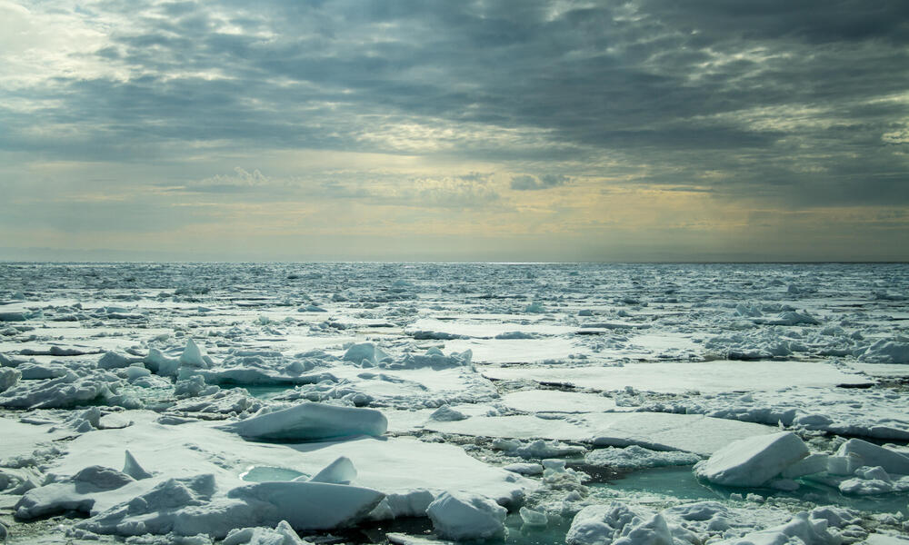 arctic sea ice broken up