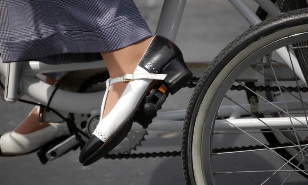 Closeup of bike pedal