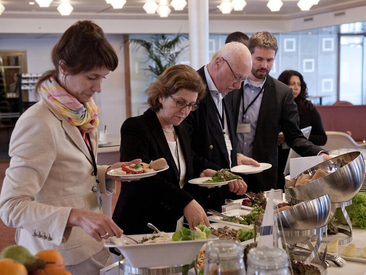 People Eating A Buffet