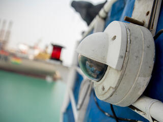 close-up of camera used to monitor vessels