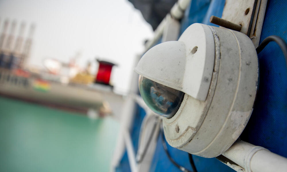 close-up of camera used to monitor vessels