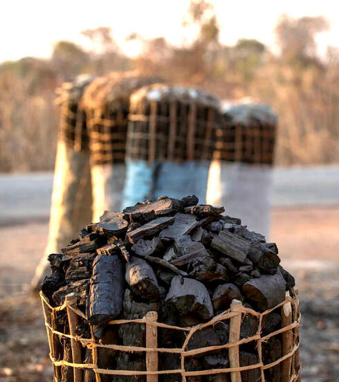 Basket of charcoal