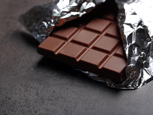 Chocolate bar wrapped in foil