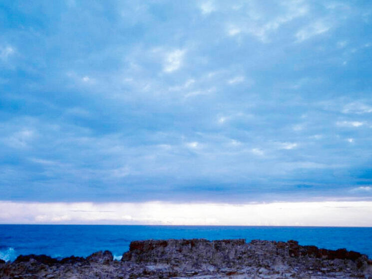 Cloudy sky over the Mediterrranean Sea. Formentera Island, Spain