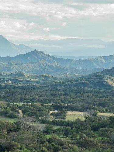 aerial view of Colombian mountain range