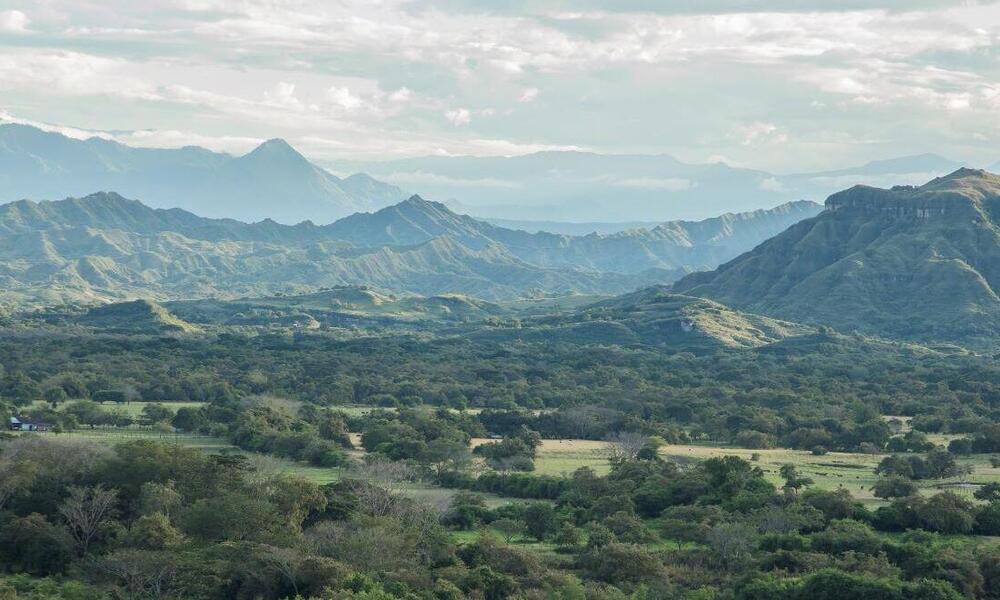 aerial view of Colombian mountain range