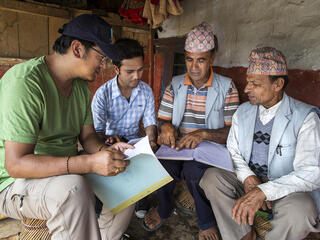 Community leaders in Nepal having a discussion