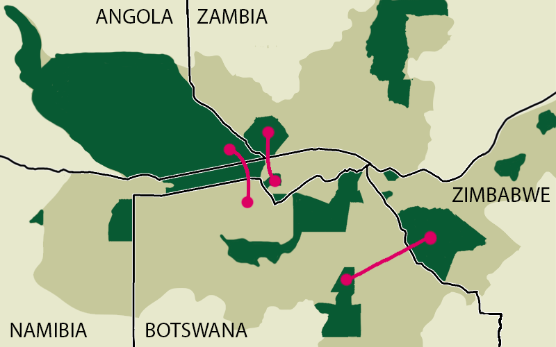 Map showing KAZA region