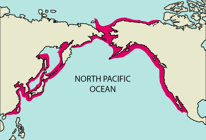 Map showing north Pacific area