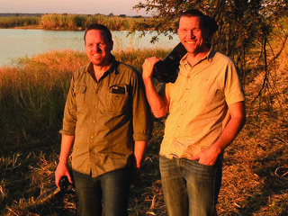 Brothers Gareth and Patrick Bentley smile for a photo