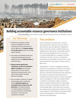 Building accountable resource governance institutions Brochure