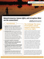 Natural resources, human rights, and corruption: What are the connections?  Brochure