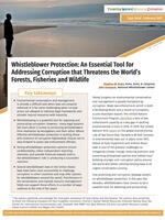 Whistleblower Protection: An Essential Tool for Addressing Corruption that Threatens the World’s Forests, Fisheries and Wildlife Brochure