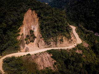 Dawei Road cutting around a mountainside