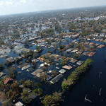 Flooded neighborhood from Hurricane Katrina