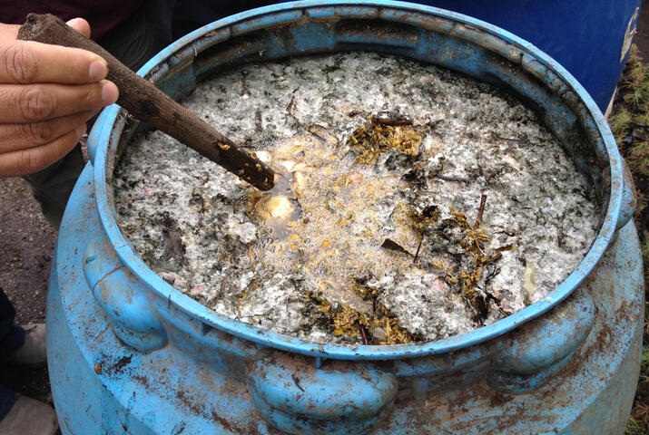 Pot being stirred