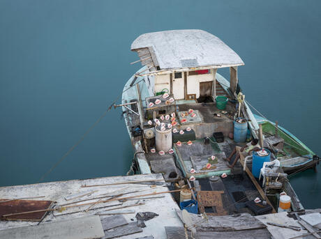 Docked fishing boat