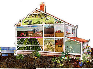 Illustration of an indoor farm