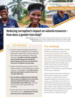 Reducing corruption’s impact on natural resources – How does a gender lens help? Brochure