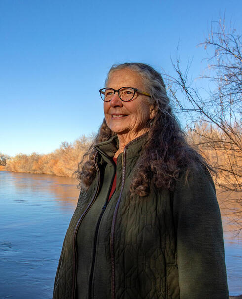 Gina Della Russo on shore of Rio Grande