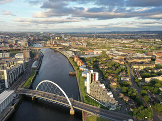 Aerial view of city of Glasgow