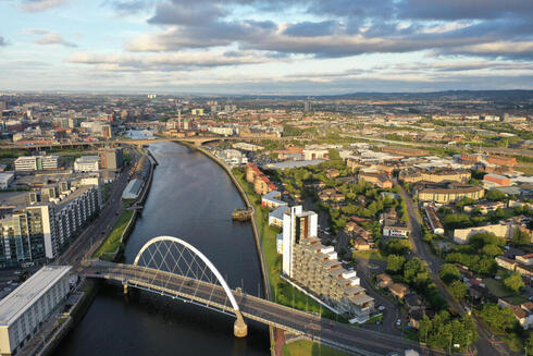 Aerial view of city of Glasgow