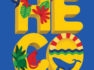 Colorful illustration of letters HECO