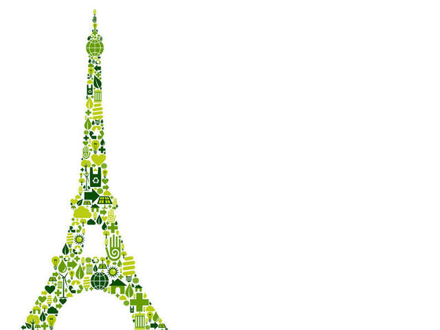 Eiffel Tower logo in green