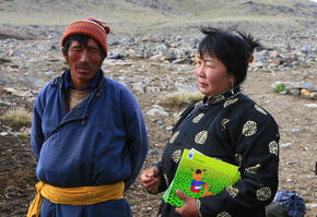 Herder and his wife, Mongolia