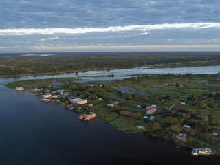Aerial view of Margarita Island, Pantanal, Paraguay