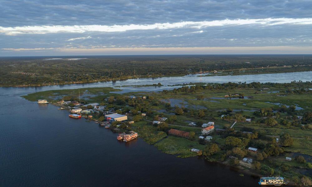 Aerial view of Margarita Island, Pantanal, Paraguay