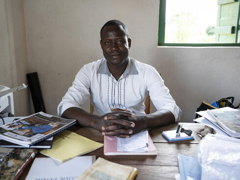 Yvon Amolet Martial, head lawyer at the Human Rights Center ("Centre Des Droits De L'Homme"), in Bayanga