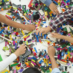 Children play with LEGO bricks