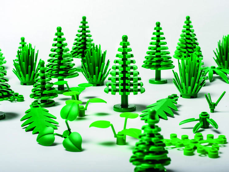 Tree and plant shaped LEGO pieces