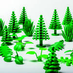 Tree and plant shaped LEGO pieces