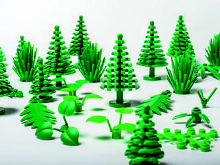 Tree and plant shaped LEGO pieces
