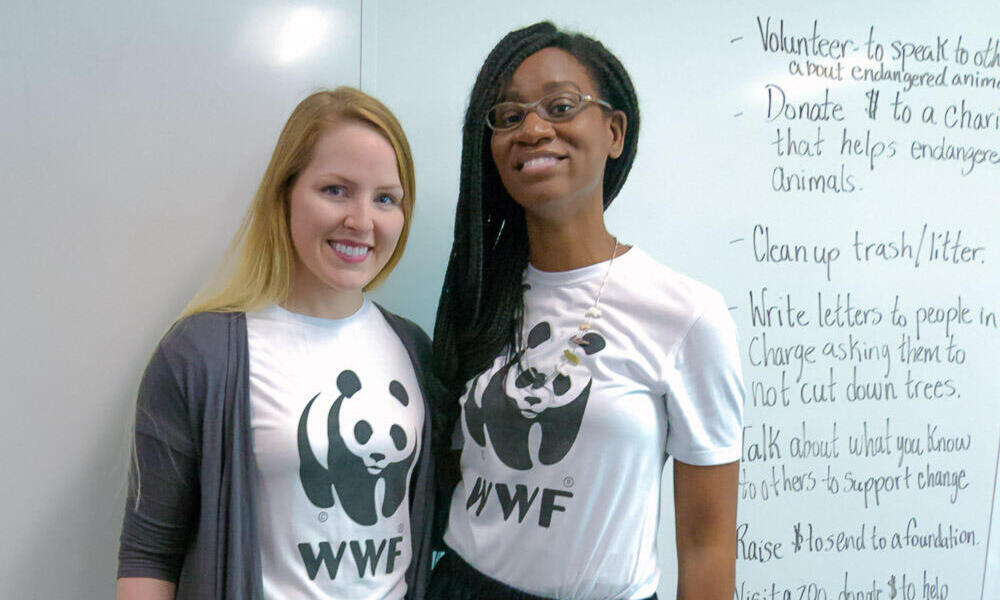 Panda Ambassadors Laura Miller and Tiffany Jones
