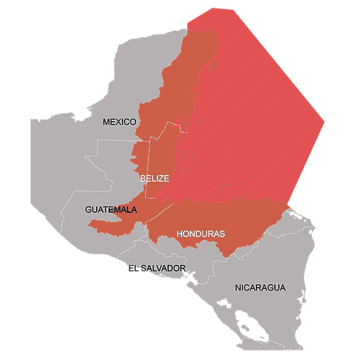 Map of MesoAmerican reef area