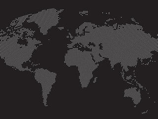 World map dark dots