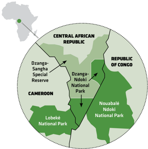 Map of Congo Basin parks