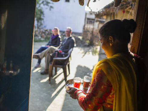 Pratiksha Chaudhary is welcoming tourist at her homestay in Dalla, close to Bardia National Park, Nepal.