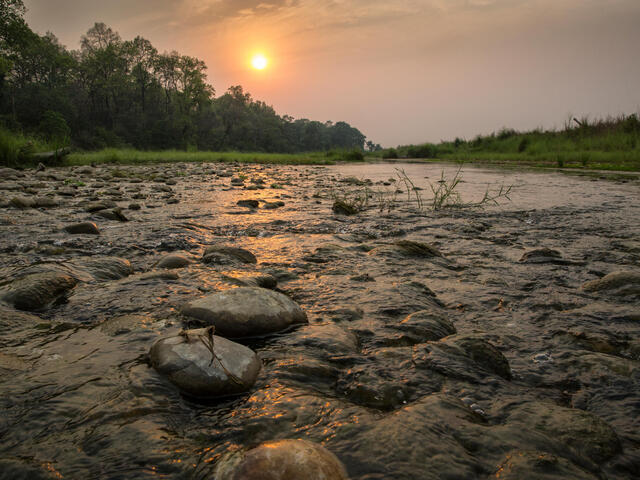 Landscape of a river in Nepal