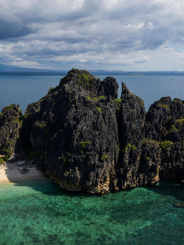 Aerial view of Nosy Hara island and archipelago
