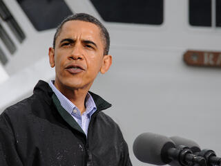 US President Barack Obama addresses the media