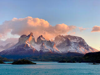 Colorful landscape of mountain peaks