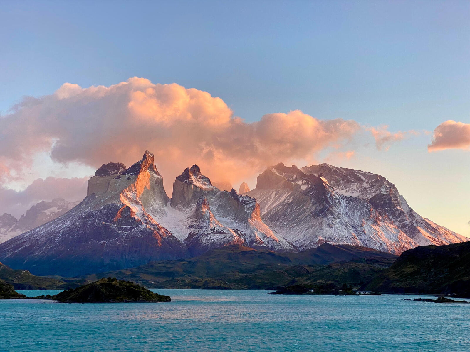 Colorful landscape of mountain peaks